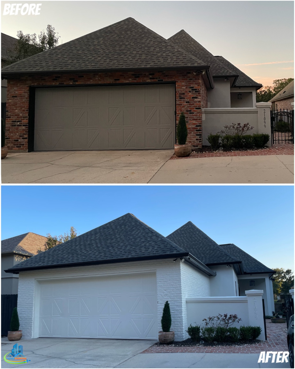 Exterior Brick Painting in Baton Rouge