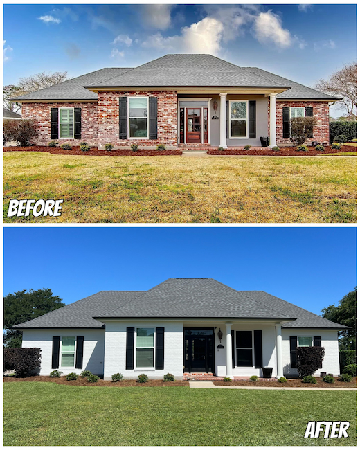 Exterior Brick Painting in Prairieville, Louisiana